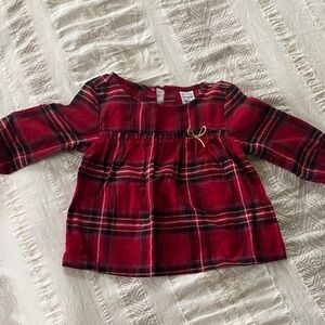 Carter's Baby Girl Red Plaid Long Sleeve Blouse